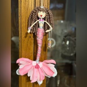 Handmade Pink Mermaid Doll Ornament